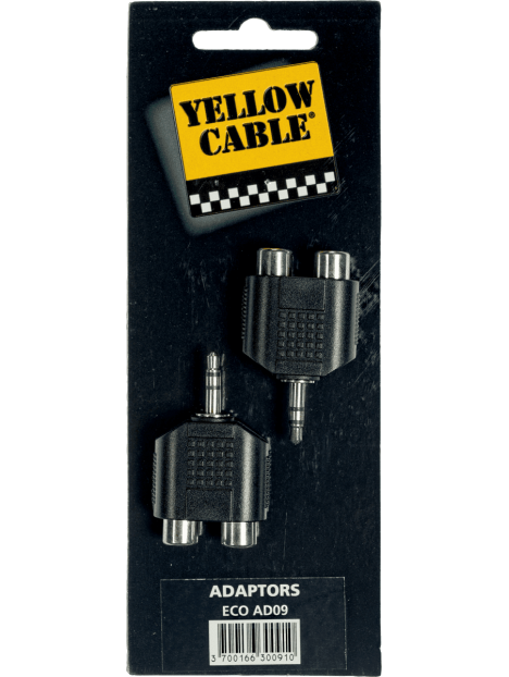 Yellow Cable - Adaptateur jack m 3.5 st/2 rca fem. x2 - ECO AD09