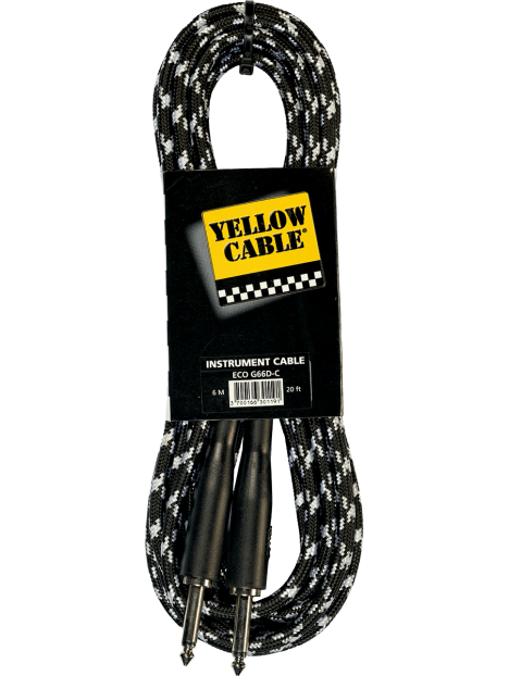 Yellow Cable - Cordon  jack jack gaine tressée gris-noir - ECO G66DG