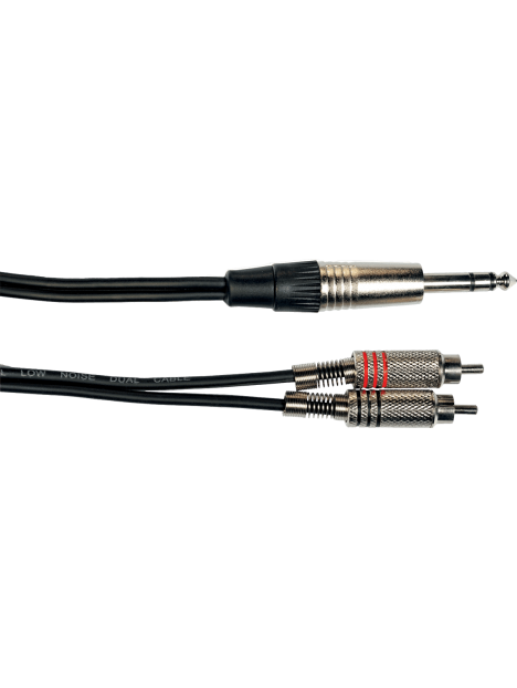 Yellow Cable - Cordon 2 rca jack stéréo 3 m - ECO K02ST-3 - 8,00 € - AL-ECO  K02ST-3 - Yellow Cable - SonoLens