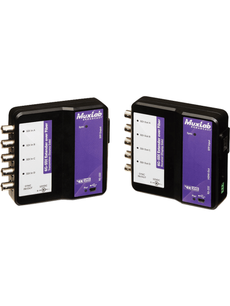MuxLab - Kit d'extension fibre optique 6G-SDI (SM 10KM) - IMU 500732-SM10