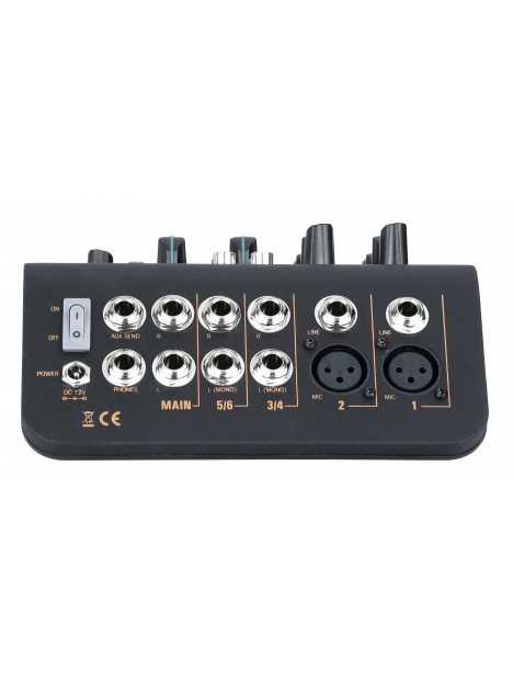 Audiophony - Mi4U Mixer 4 canaux 2 microphone, 2 stéréo, 1 Aux et port USB - 10910