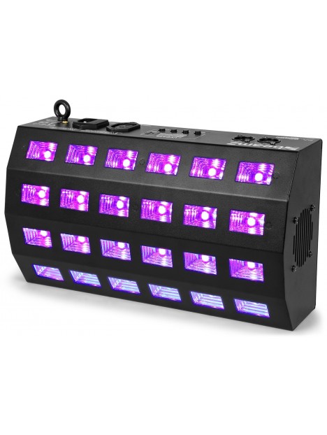 Lumière Noire, STROBOSCOPE LED, UV 24 X 3 W pour soirées fluo