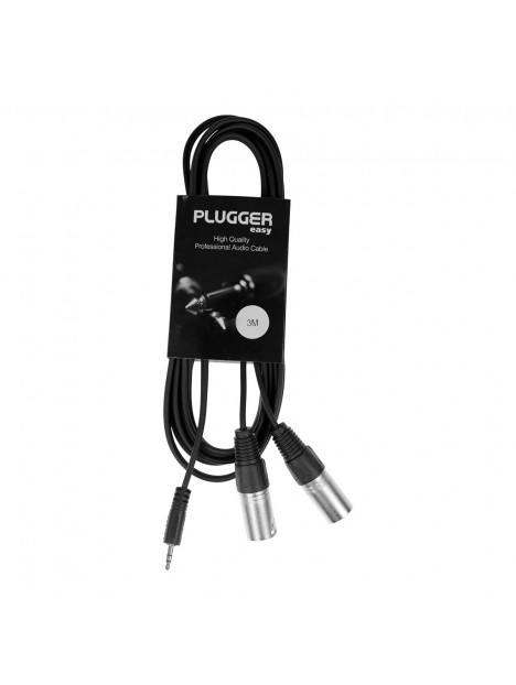 Plugger - Câble Y Mini Jack Mâle Stéréo - XLR Mâle 3m Easy Plugger