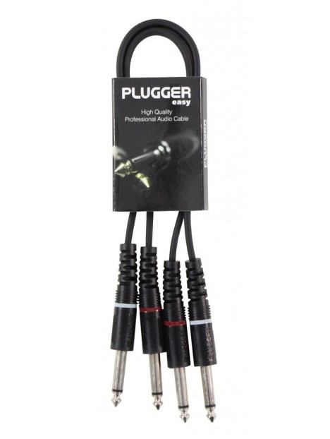 Plugger - Câble Bretelle Jack Mâle Mono - Jack Mâle Mono 0.60m Easy Plugger
