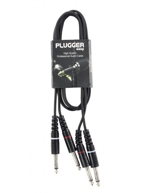 Plugger - Câble Bretelle Jack Mâle Mono - Jack Mâle Mono 1.5m Easy Plugger