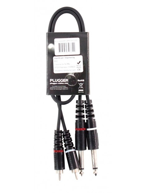 Plugger - Câble Bretelle RCA Mâle - Jack Mâle Mono 0.60m Easy Plugger