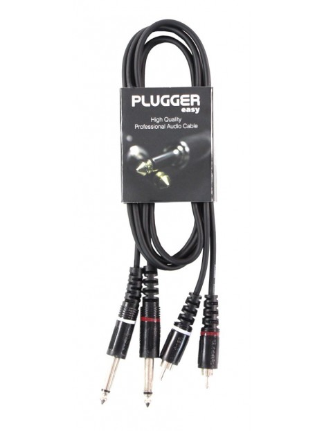 Plugger - Câble Bretelle RCA Mâle - Jack Mâle Mono 1.50m Easy Plugger