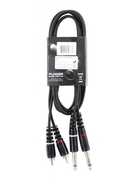 Plugger - Câble Bretelle RCA Mâle - Jack Mâle Mono 1.50m Easy Plugger