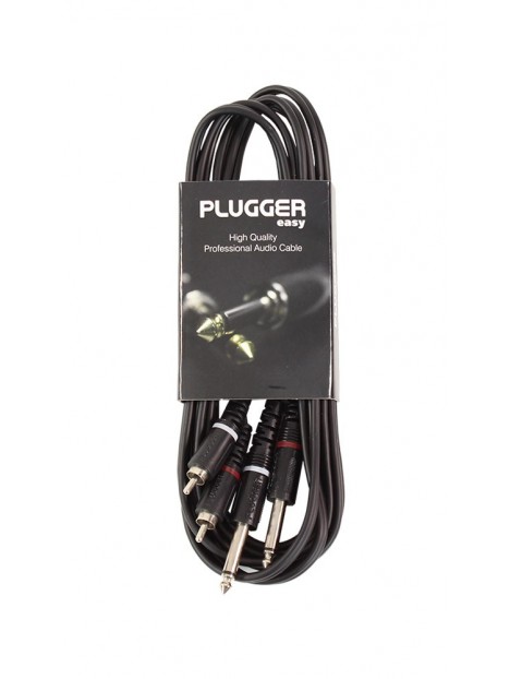 Plugger - Câble Bretelle RCA Mâle - Jack Mâle Mono 3m Easy Plugger