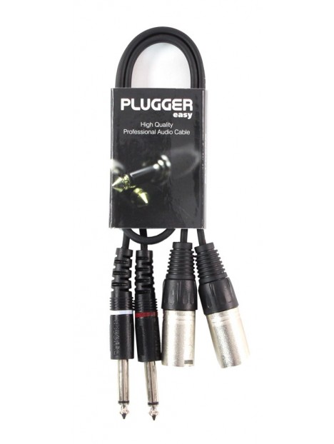 Plugger - Câble Bretelle XLR Mâle 3b - Jack Mâle Mono 0.60m Easy Plugger