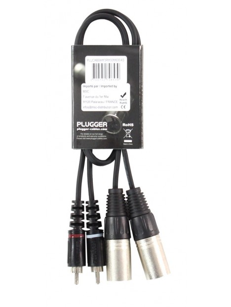 Plugger - Câble Bretelle XLR Mâle 3b - RCA Mâle 0.60m Easy Plugger