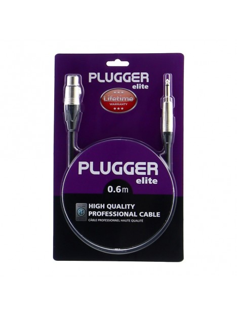 Plugger - Câble XLR Femelle 3b - Jack Mâle Mono 0.6m Elite Plugger