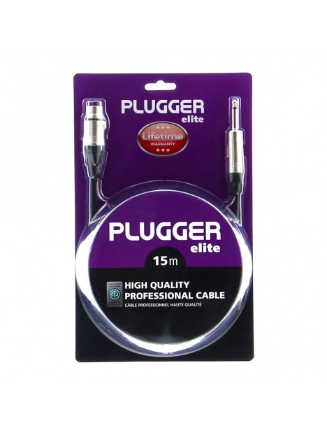 Plugger - Câble XLR Femelle 3b - Jack Mâle Mono 15m Elite Plugger
