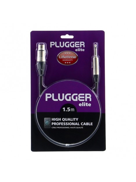 Plugger - Câble XLR Femelle 3b - Jack Mâle Mono 1.50m Elite Plugger