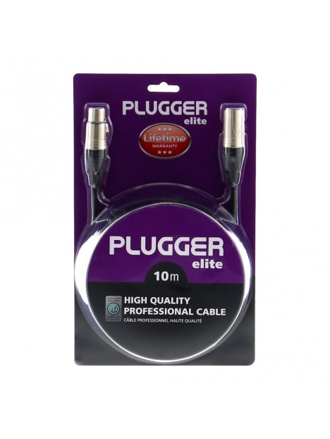 Plugger - Câble XLR Femelle 3b - XLR Mâle 3b 10m Elite Plugger
