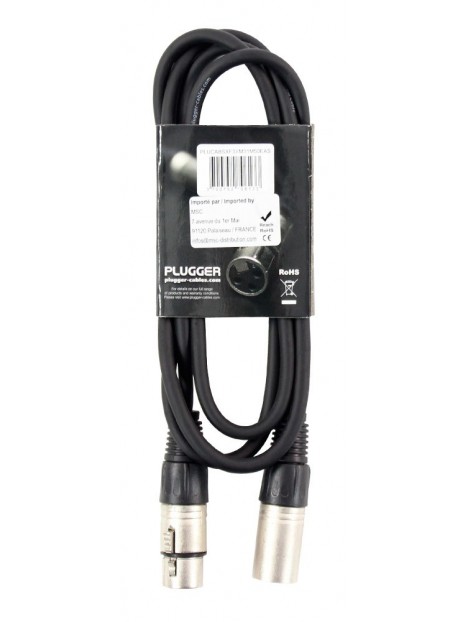 Plugger - Câble XLR Femelle 3b - XLR Mâle 3b 1.50m Easy Plugger