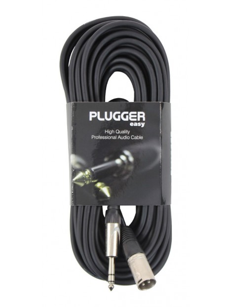 Plugger - Câble XLR Mâle 3b - Jack Mâle Stéréo 15m Easy Plugger