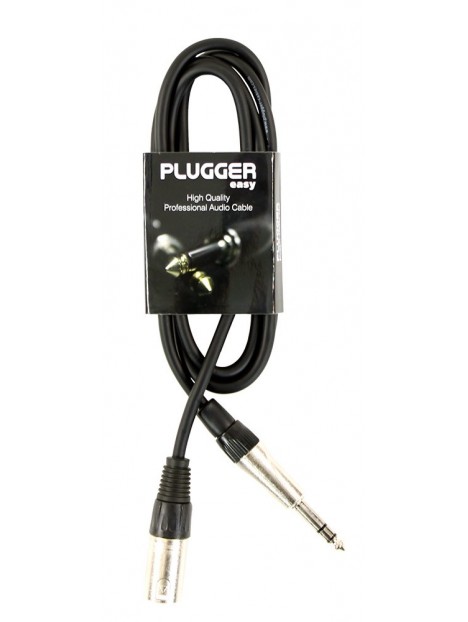 Plugger - Câble XLR Mâle 3b - Jack Mâle Stéréo 1.5m Easy Plugger