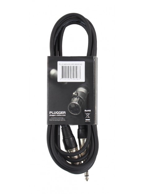 Plugger - Câble XLR Mâle 3b - Jack Mâle Stéréo 3m Easy Plugger