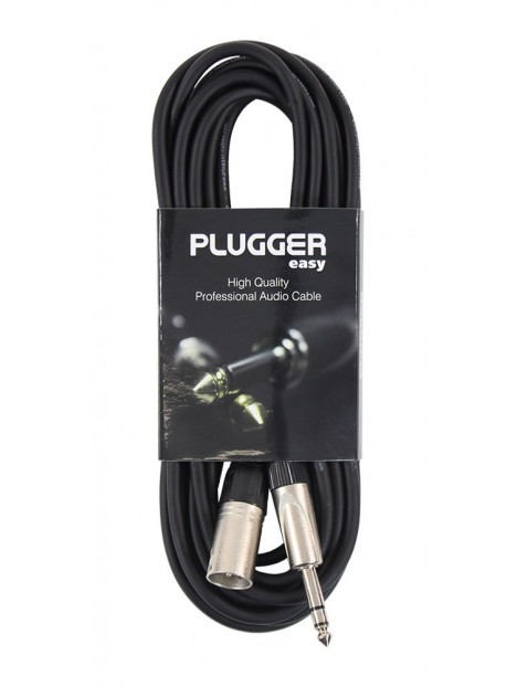 Plugger - Câble XLR Mâle 3b - Jack Mâle Stéréo 6m Easy Plugger