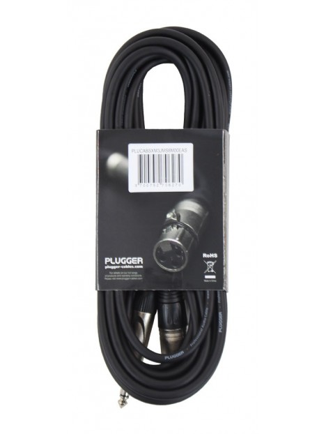 Plugger - Câble XLR Mâle 3b - Jack Mâle Stéréo 6m Easy Plugger