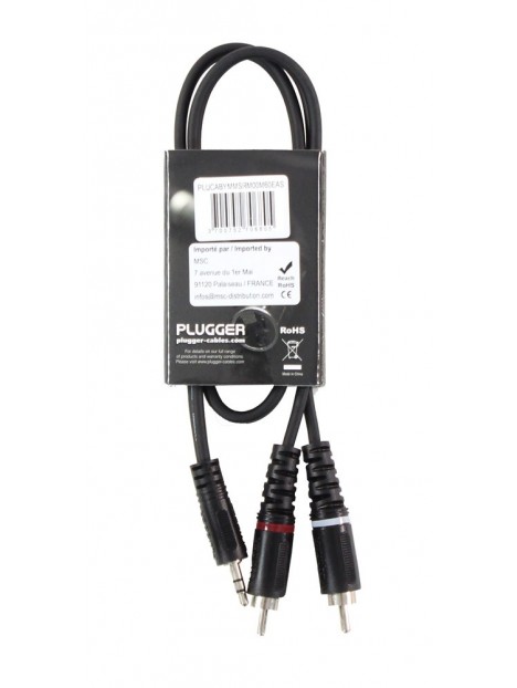 Plugger - Câble Y Mini Jack Mâle Stéréo - RCA Mâle 0.60m Easy Plugger