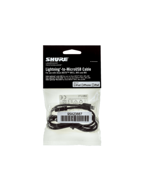 Shure - Câble micro USB - Lightning 38 cm - SSE AMV-LTG15 