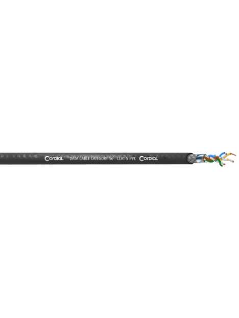 Cordial - Bobine de câble réseau Cat5e 100m gaine PVC - ECL CAT5BLACK100-PVC 