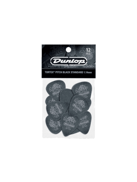 Dunlop - Tortex Pitch Black 1,14mm sachet de 12 - ADU 488P114 