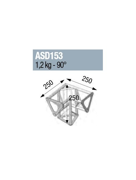 ANGLE 3D PIED 90° SECTION 150 ALU TRIANGULAIRE 
