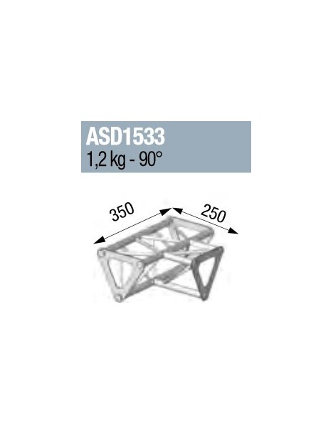 ANGLE 3D 90° SECTION 150  TRIANGULAIRE ALU