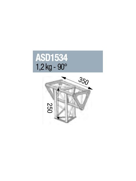 ANGLE 3D 90° PIED INTERMEDIAIRE SECTION 150 TRIANGULAIRE  ALU