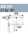 ASD - ANGLE 90° 3 DEPARTS POUR ECHELLE VERTICALE 290 - AEX31V