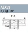 ASD - ANGLE 90° 3 DEPARTS A PLAT POUR ECHELLE PLATE 290 - AEX33