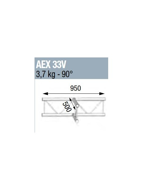 ASD - ANGLE 90° 3 DEPARTS A PLAT POUR ECHELLE VERTICALE 290 - AEX33V