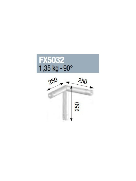 ASD - Angle vertical 3 départs pied gauche 90° lg 0m25 x 0m25 x 0m25 - FX5032