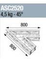 ASD - ANGLE 2D 45° SECTION 250 ALU CARRE - ASC2520