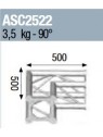 ASD - ANGLE 2D 90° SECTION 250 ALU CARRE - ASC2522