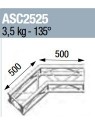 ASD - ANGLE 2D 135° SECTION 250 ALU CARRE - ASC2525
