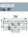 ASD - ANGLE 3D 90° SECTION 250 ALU CARRE - ASC2533