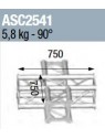 ASD - ANGLE 4D 90° SECTION 250 ALU CARRE - ASC2541