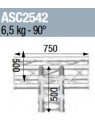 ASD - ANGLE 4D 90° SECTION 250 ALU CARRE - ASC2542
