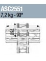 ASD - ANGLE 5D 90° SECTION 250 ALU CARRE - ASC2551