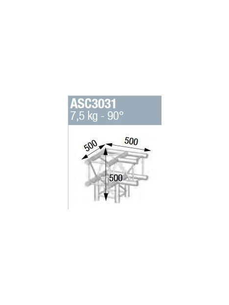 ASD - ANGLE ALU 290 CARRE 3 DEPARTS 90° - ASC3031