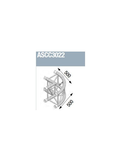 ASD - Angle alu 300 Carré 2 départs 90° arrondi extérieur - ASCC3022