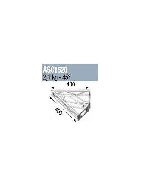 ASD - ANGLE 2D 45° SECTION 250 ALU CARRE - ASC1520