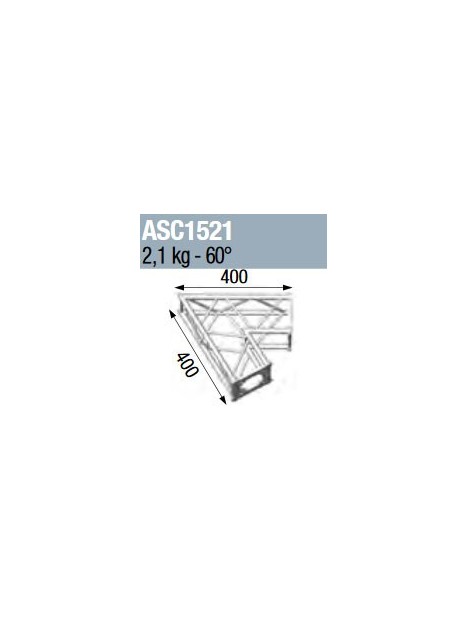 ASD - ANGLE 2D 60° SECTION 150 ALU CARRE - ASC1521