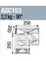 ASD - ANGLE 3D PIED 90° SECTION 150 ALU CARRE - ASC153