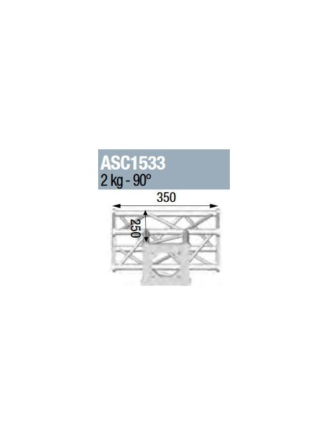 ASD - ANGLE 3D 90° SECTION 150  CARRE ALU - ASC1533