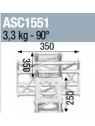 ASD - ANGLE 5D 90° SECTION 150 CARRE  ALU - ASC1551